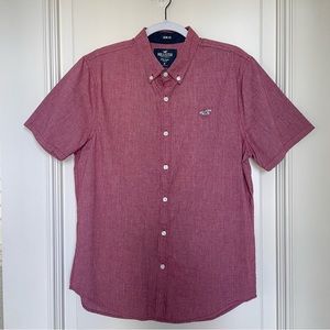 Hollister Mens Button Down Short Sleeve Shirt